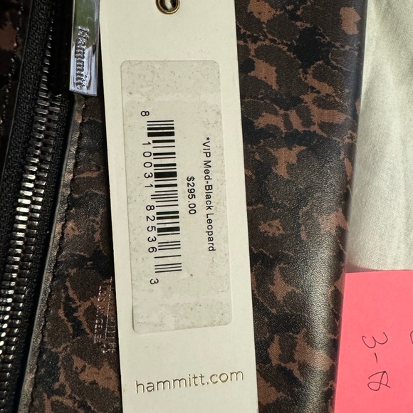 NWT Med VIP Black Leopard Hammitt. GM hardware. Suede red lining. - Picture 3 of 8